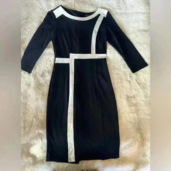 Woosea women’s black and white color block medium dress formal businesse… - Picture 5 of 14